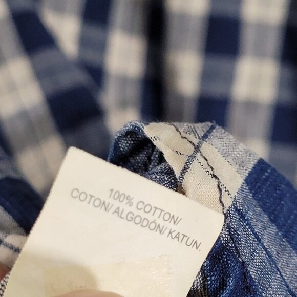 Lucky Brand Mens Classic Fit Blue Plaid Button-Up Shirt XXL - Picture 5 of 7